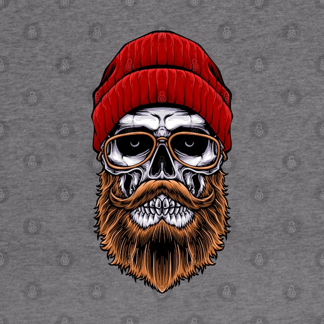 Bearded Hipster Skull by ShopWithWalid